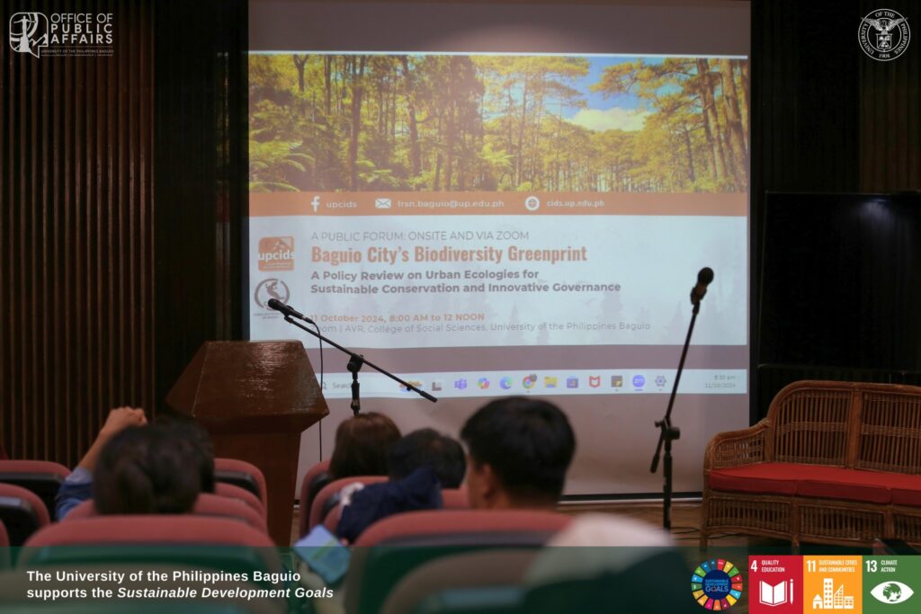 The Department of Biology, College of Science holds a public forum entitled “Baguio City’s Biodiversity Greenprint: A Policy Review on Urban Ecologies for Sustainable Conservation and Innovative Governance”