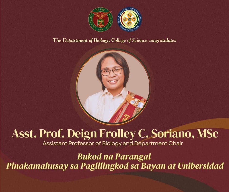 Celebrating Asst. Prof Deign Frolley Soriano for receiving the “Bukod na Parangal Pinakamahusay sa Paglilingkod sa Bayan at Unibersidad” Award at the Araw ng Parangal 2024