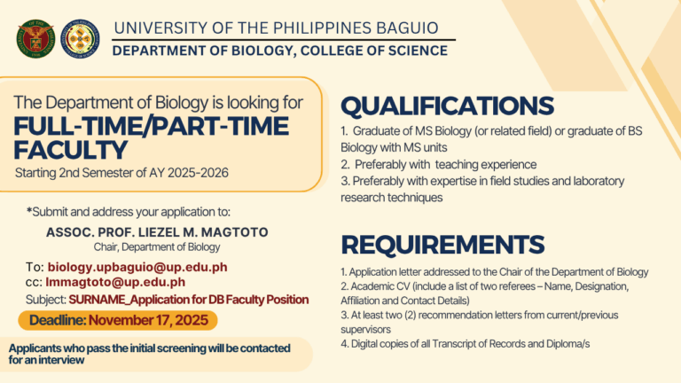 FACULTY HIRING FOR SECOND SEMESTER AY 25-26