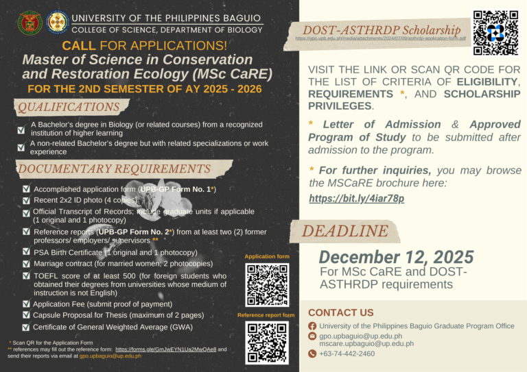 Now accepting MS CaRE applications for Second Semester AY 25-26