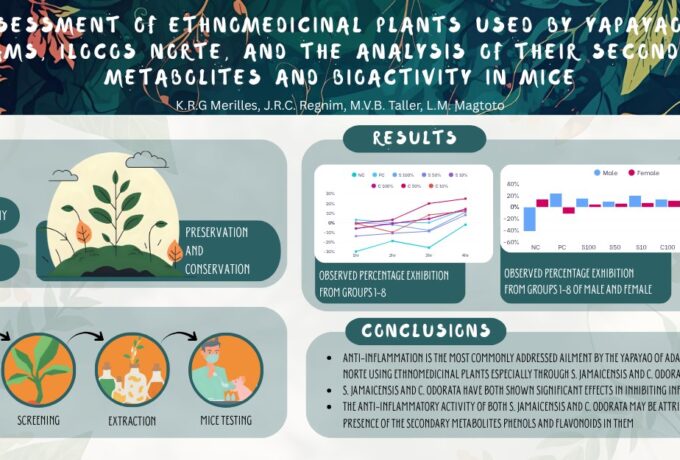 RESEARCH HIGHLIGHT: “Assessment of Ethnomedicinal Plants used by Yapayao of Adams, Ilocos Norte and the Analysis of their Secondary Metabolites and Bioactivity in Mice” in celebration of the National Environmental Awareness Month