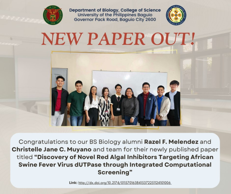 New paper out entitled “Discovery of Novel Red Algal Inhibitors Targeting African Swine Fever Virus dUTPase through Integrated Computational Screening”