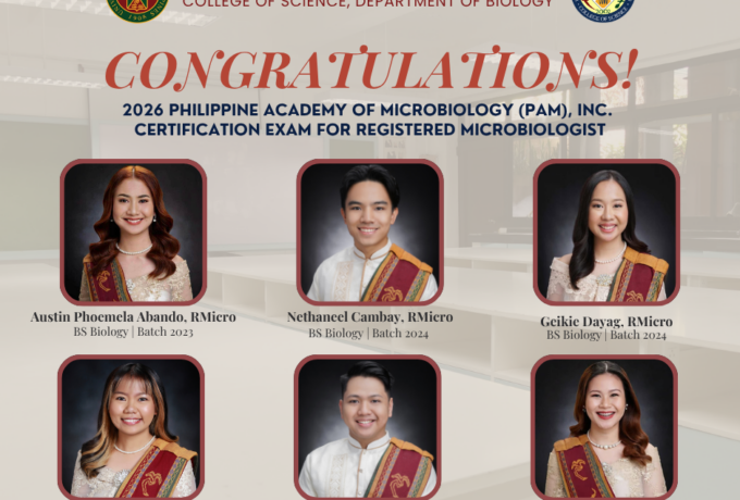 BS Biology Graduates pass the 2026 Philippine Academy of Microbiology (PAM), Inc. Certification Exam for Registered Microbiologist