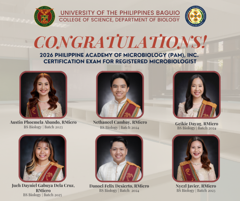 BS Biology Graduates pass the 2026 Philippine Academy of Microbiology (PAM), Inc. Certification Exam for Registered Microbiologist