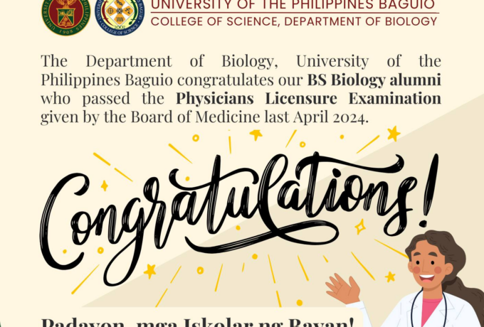 The Department of Biology congratulates the 2024 Physicians Licensure Exam (PLE)