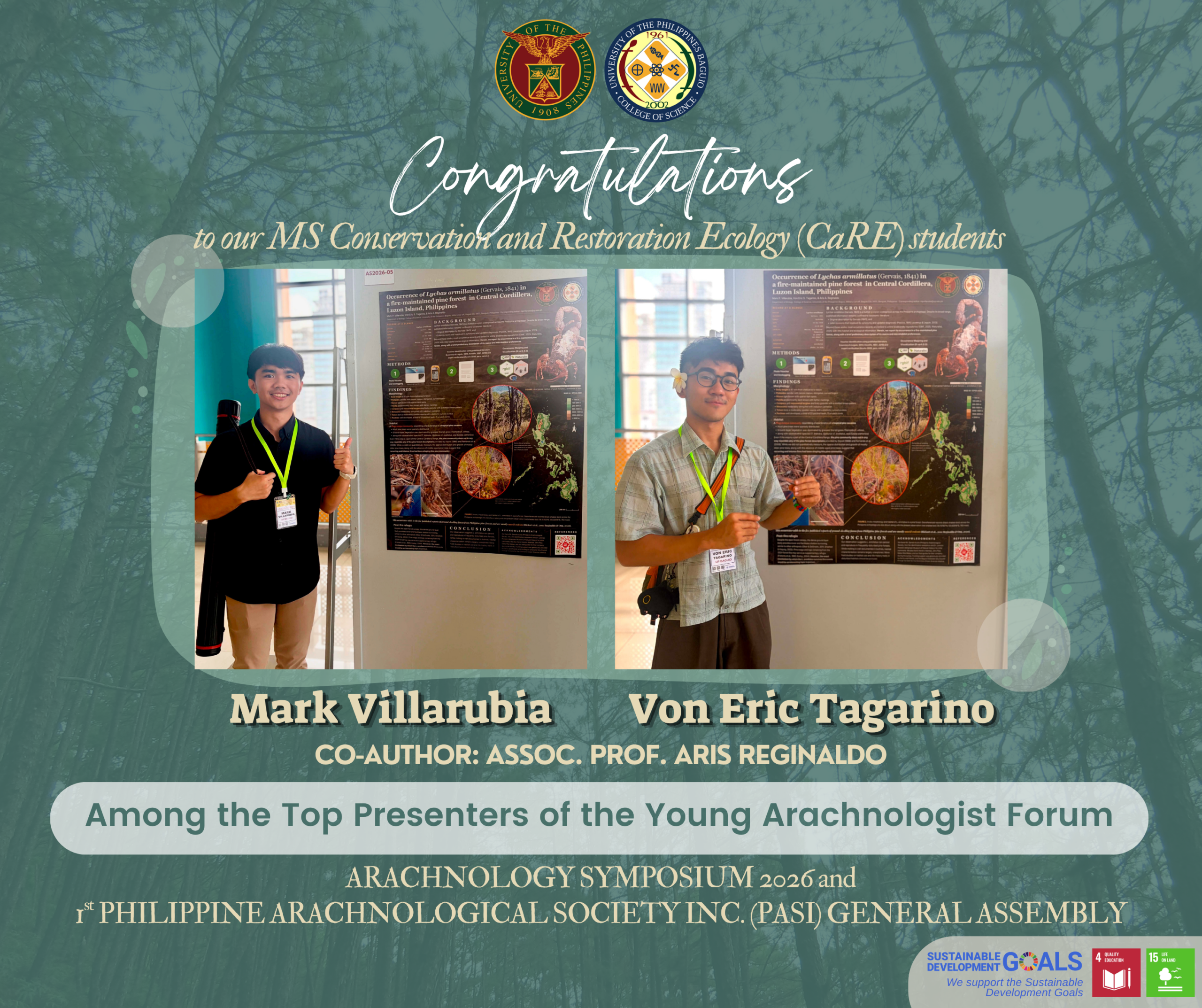 MS Conservation and Restoration Ecology Students among the Top Presenters of the Young Arachnologist Forum