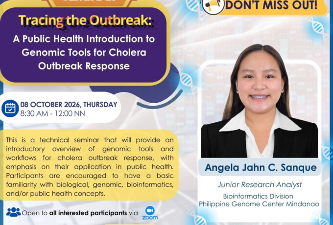 Tracing the Outbreak: A Seminar on Public Health Introduction to Genomic Tools for Cholera Outbreak Response