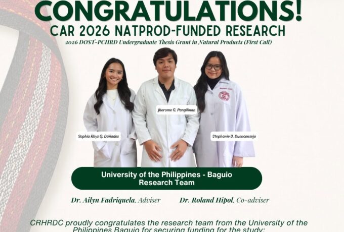 Thesis Students Secure Funding from the 2026 DOST-PCHRD Undergraduate Thesis Grant in Natural Products (First Call)